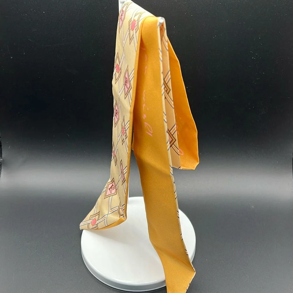 Geometric pattern design scarf for bag, hair, neck